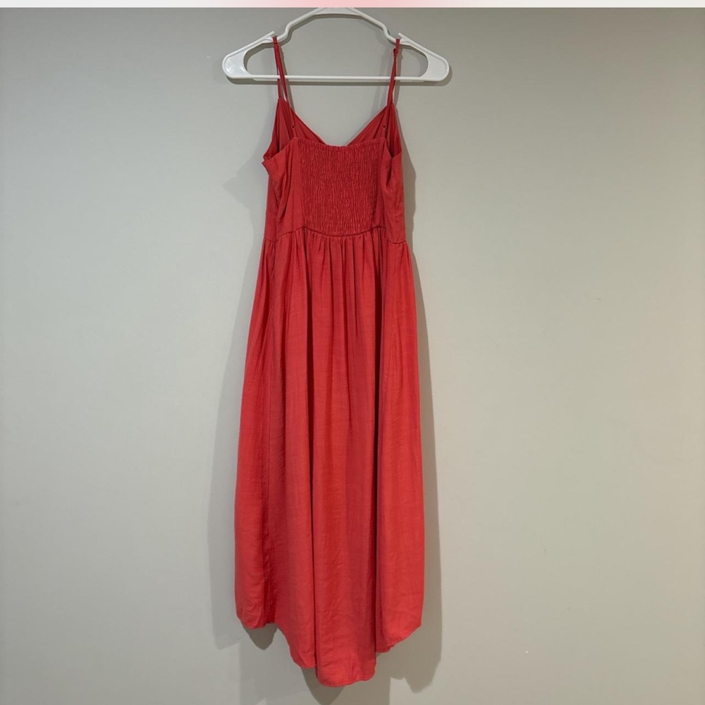 Nine West Coral Twist-Front Cutout High-Low Midi Dress | Size S - Picture 5 of 6